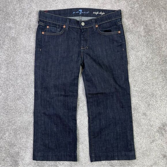 7 For All Mankind Dojo Jeans Women's 28 Blue Capri Straight Low Rise Denim - Picture 1 of 12